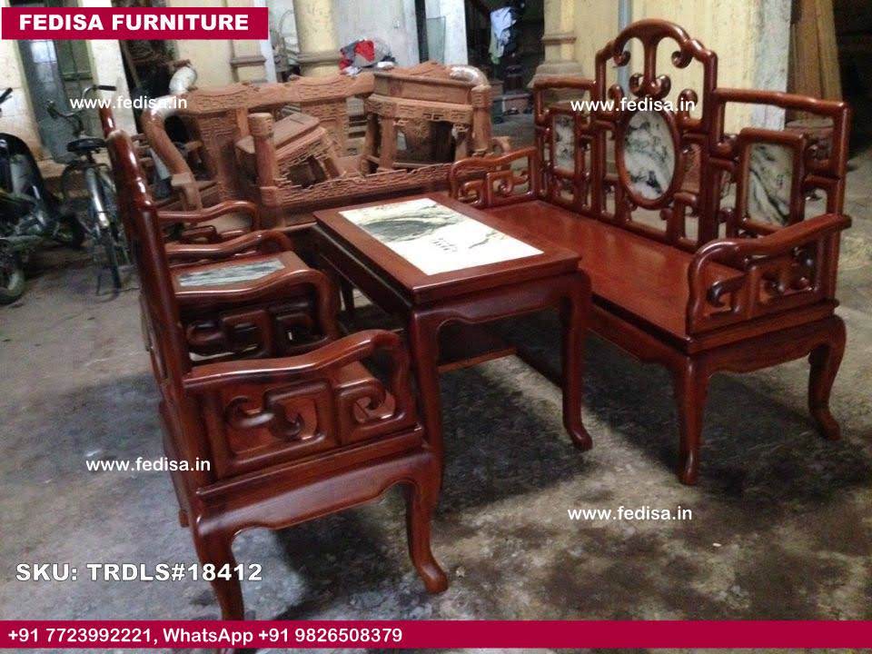 Traditional Teak Wood Sofa Set-1726