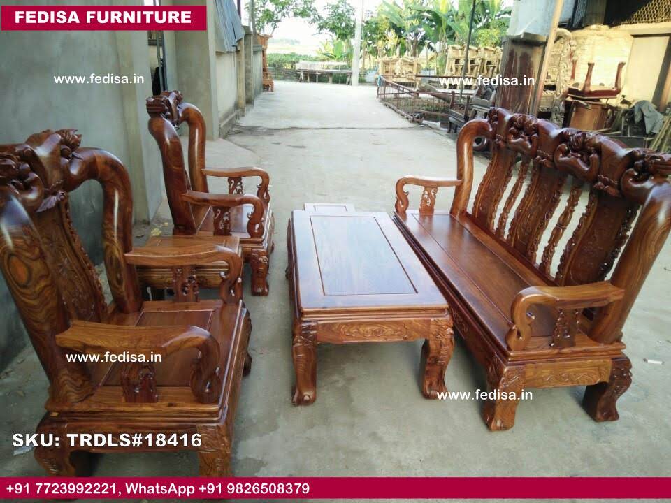 Traditional Teak Wood Sofa Set-1730