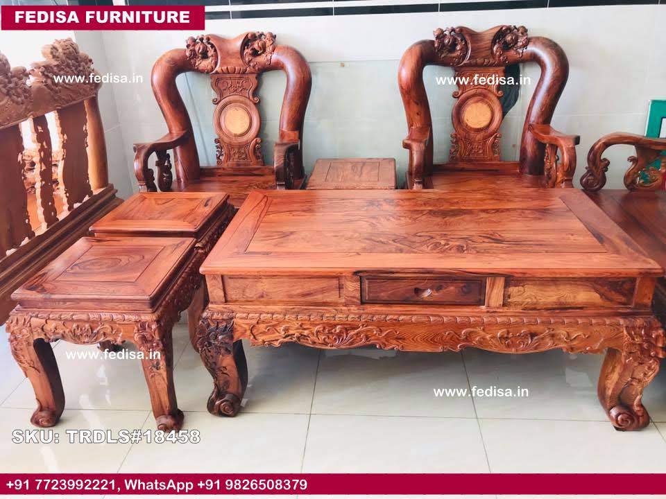 Traditional Teak Wood Sofa Set-1772