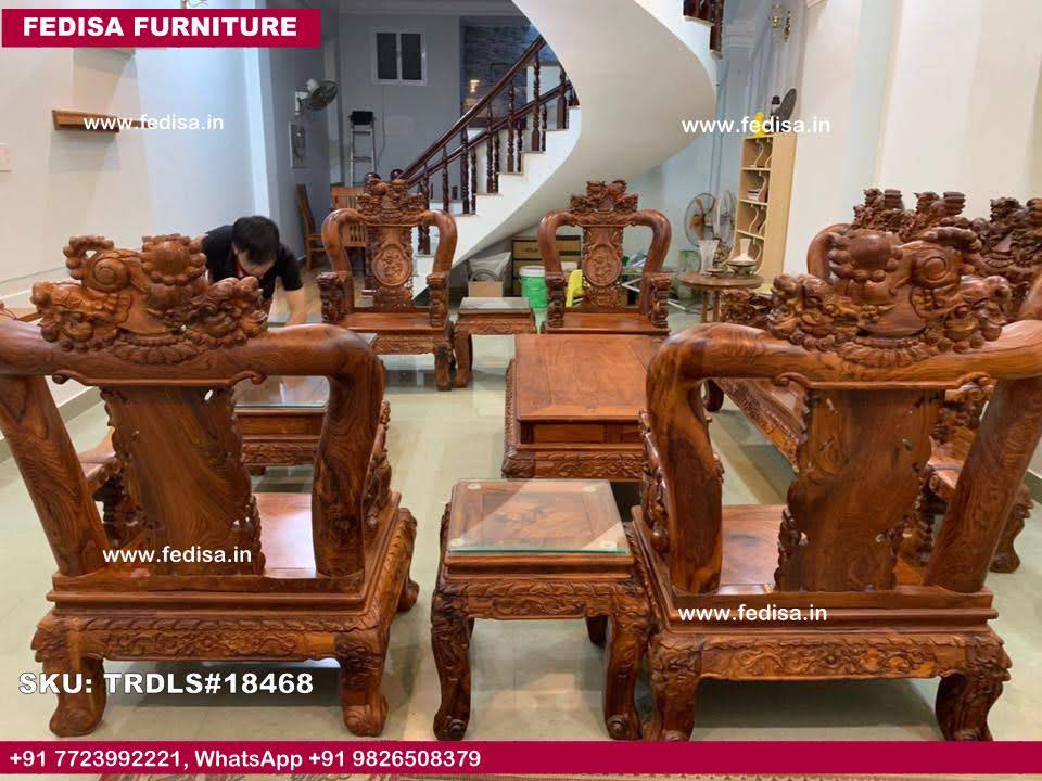Traditional Teak Wood Sofa Set-1782