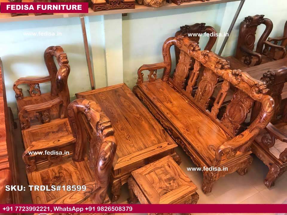 Traditional Teak Wood Sofa Set-1913