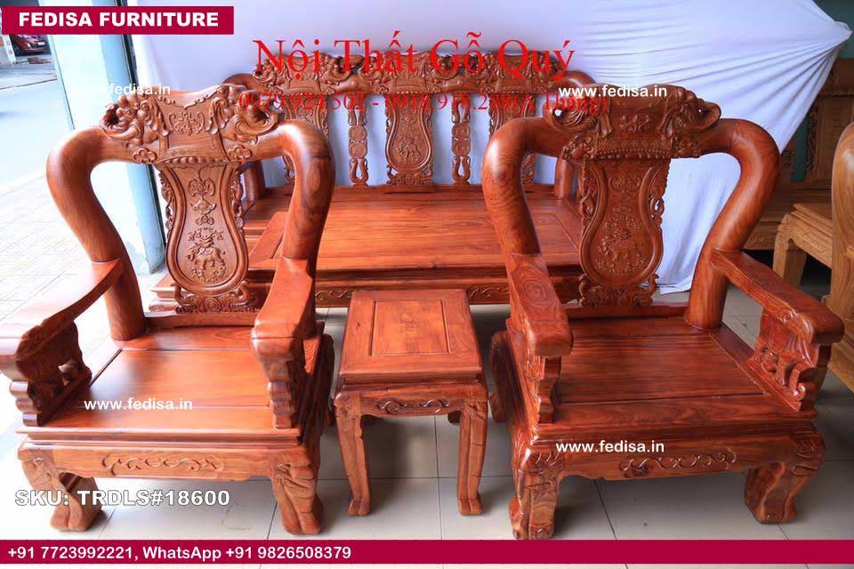 Traditional Teak Wood Sofa Set-1914