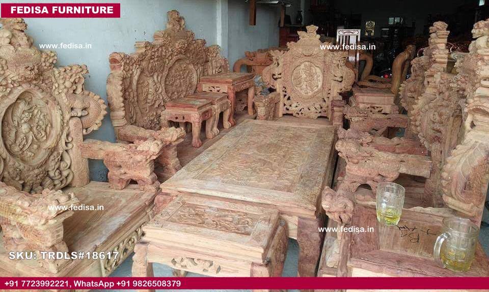 Traditional Teak Wood Sofa Set-1931