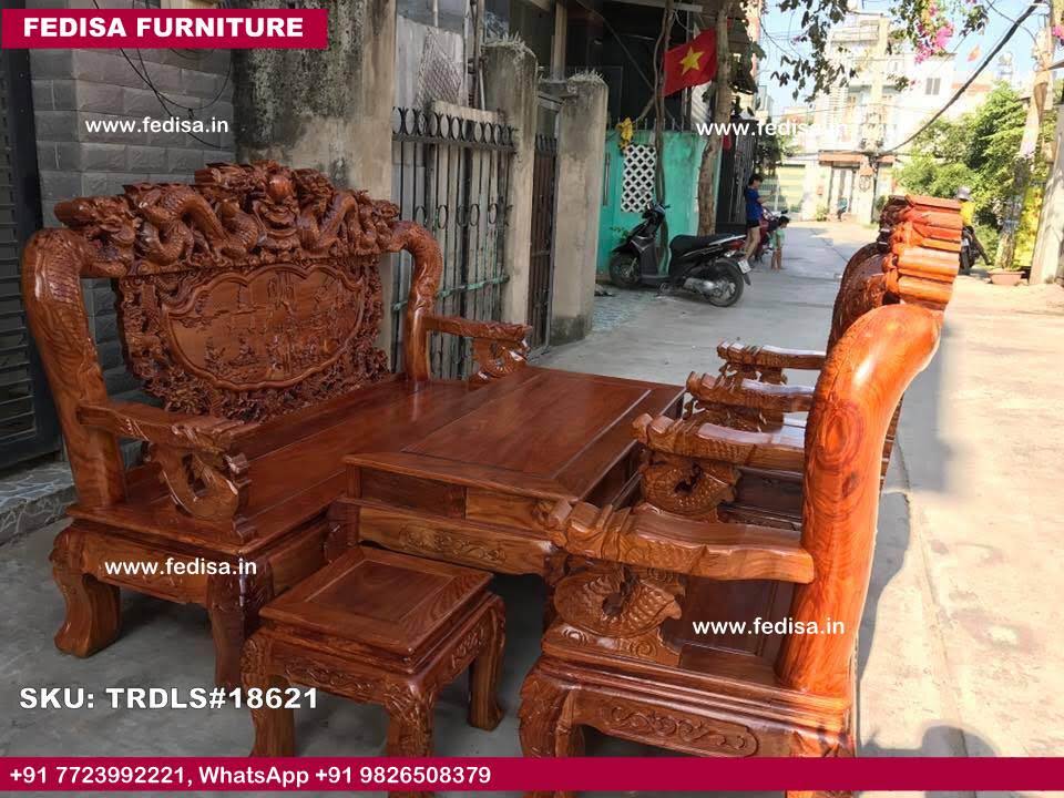 Traditional Teak Wood Sofa Set-1935