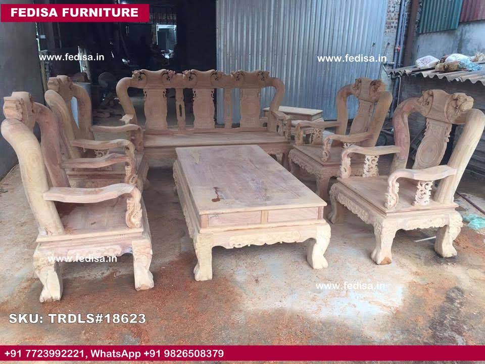 Traditional Teak Wood Sofa Set-1937