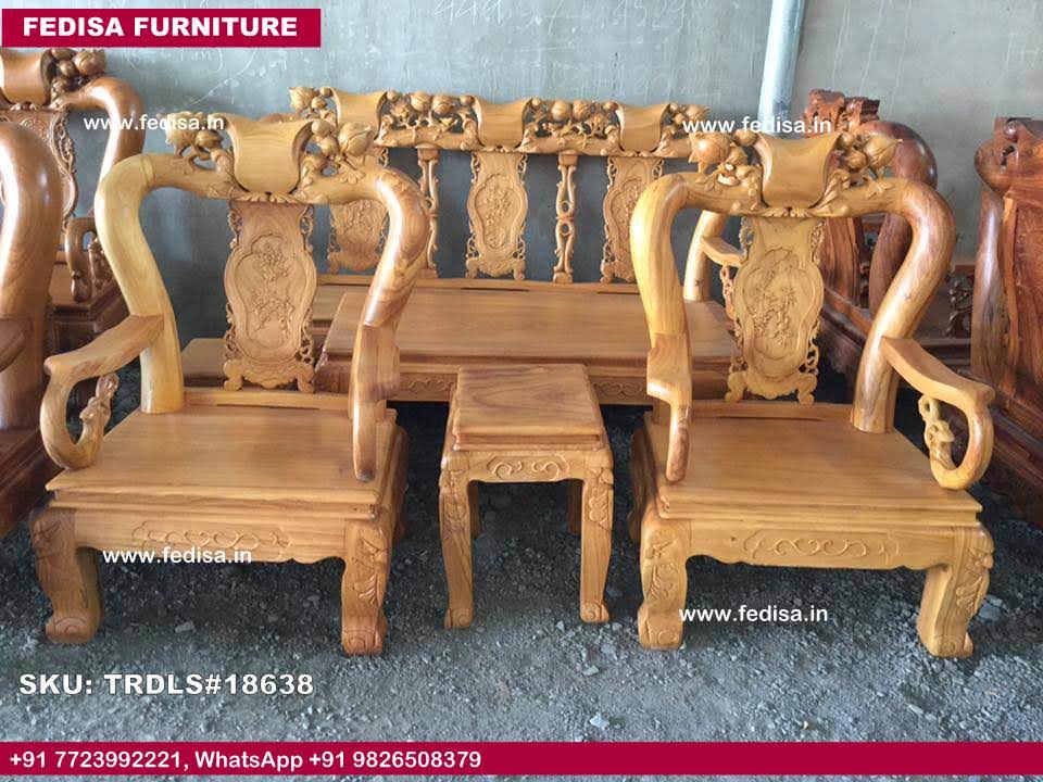 Traditional Teak Wood Sofa Set-1950