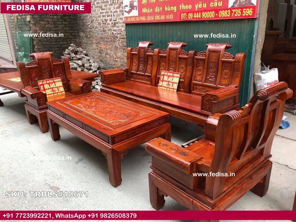 Traditional Teak Wood Sofa Set-1979