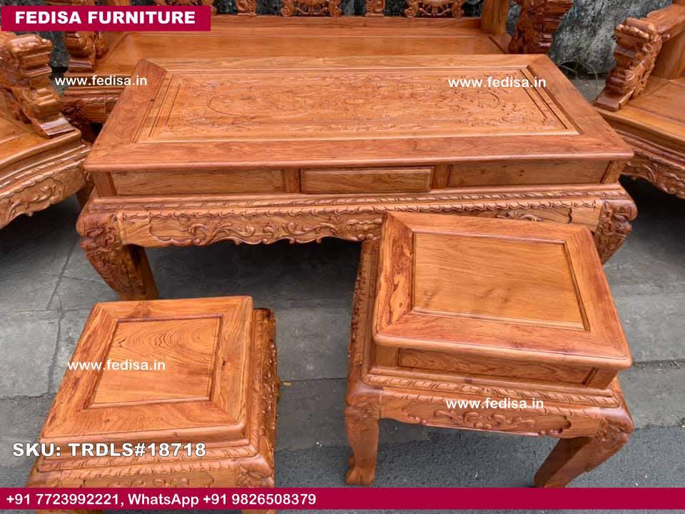 Traditional Teak Wood Sofa Set-2026
