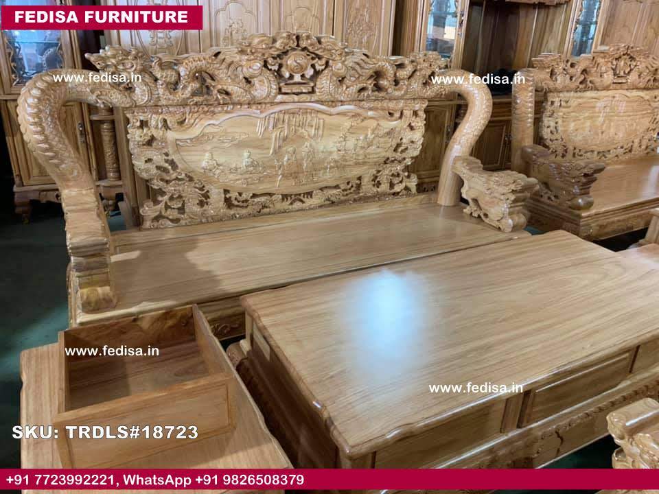 Traditional Teak Wood Sofa Set-2031