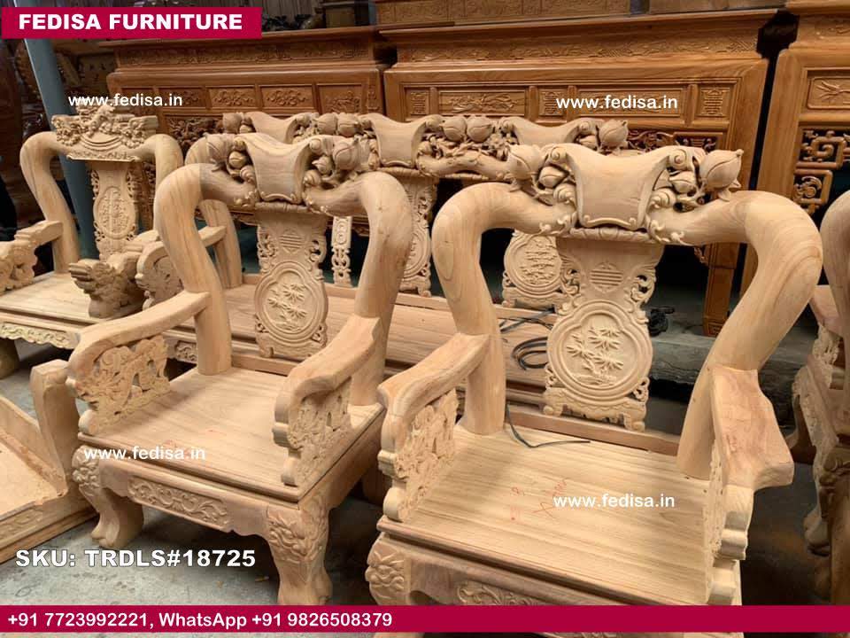 Traditional Teak Wood Sofa Set-2033