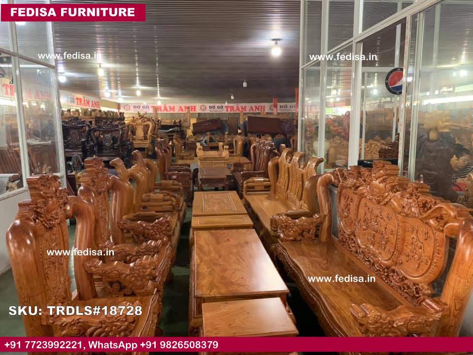 Traditional Teak Wood Sofa Set-2036