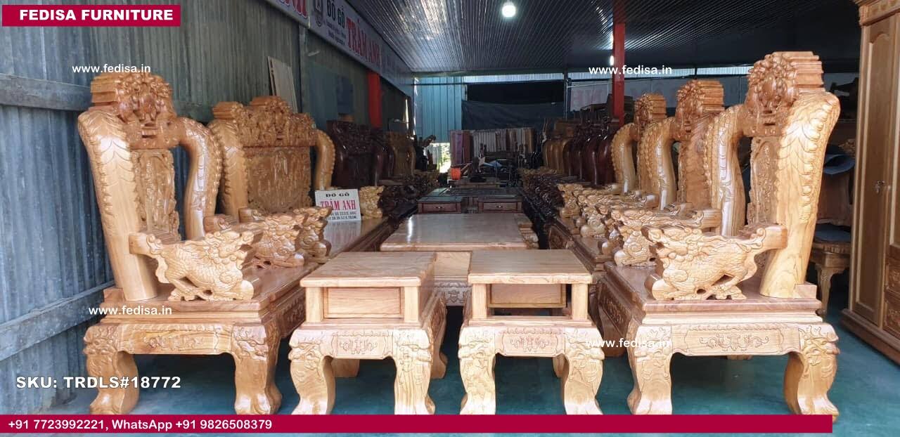 Traditional Teak Wood Sofa Set-2080