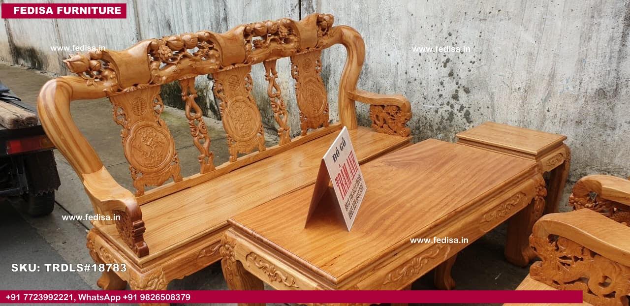 Traditional Teak Wood Sofa Set-2091