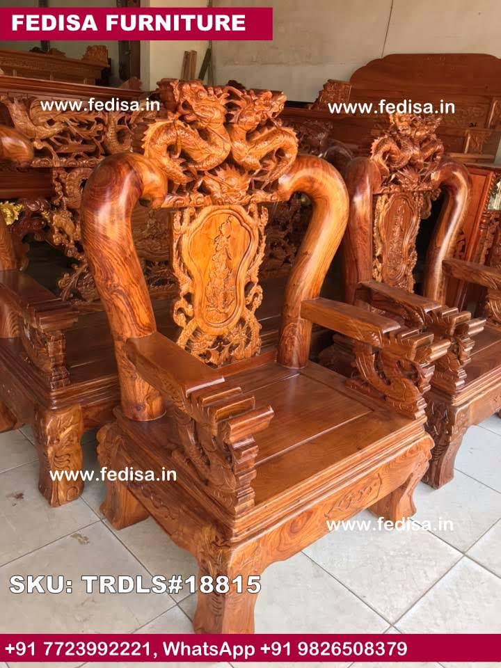 Traditional Teak Wood Sofa Set-2123