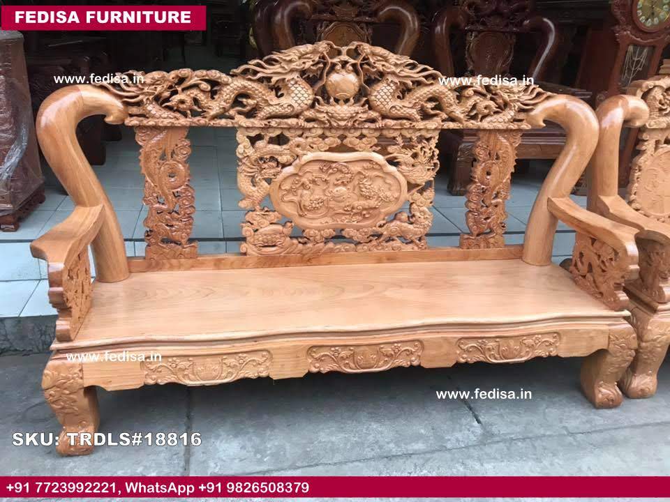 Traditional Teak Wood Sofa Set-2124