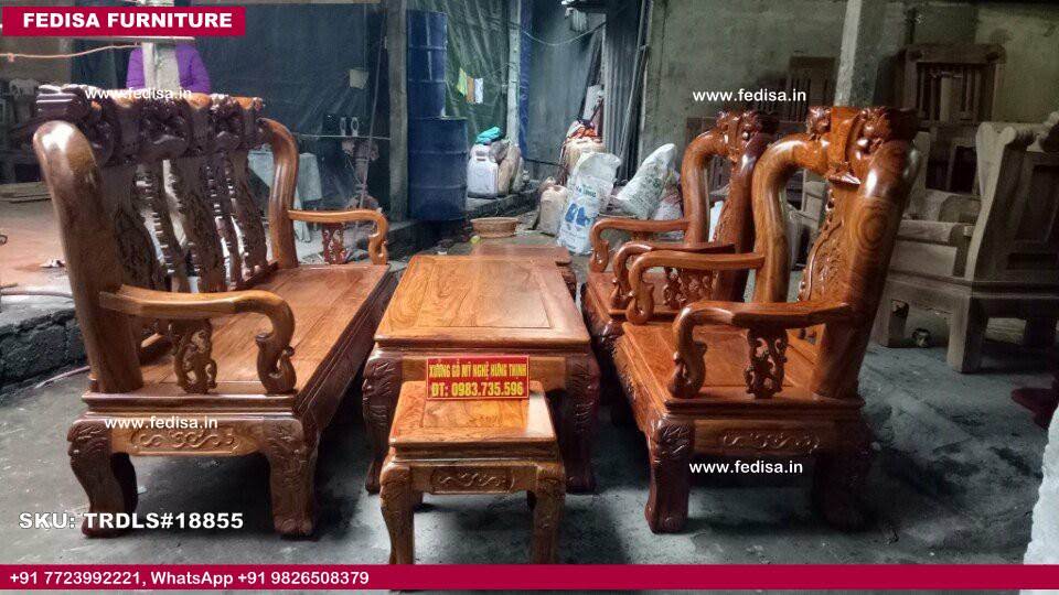 Traditional Teak Wood Sofa Set-2163