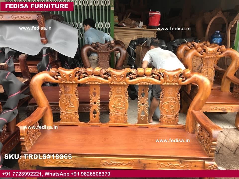 Traditional Teak Wood Sofa Set-2173