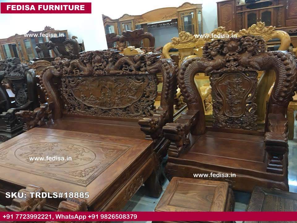 Traditional Teak Wood Sofa Set-2193