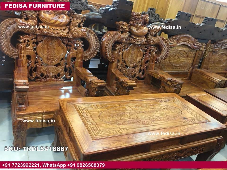 Traditional Teak Wood Sofa Set-2195