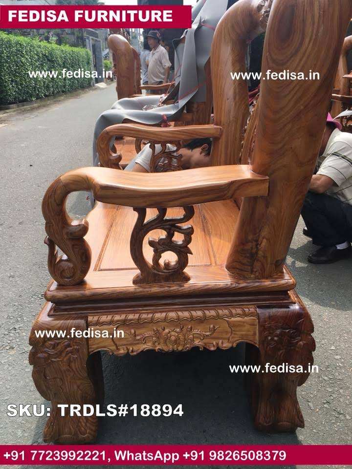 Traditional Teak Wood Sofa Set-2202