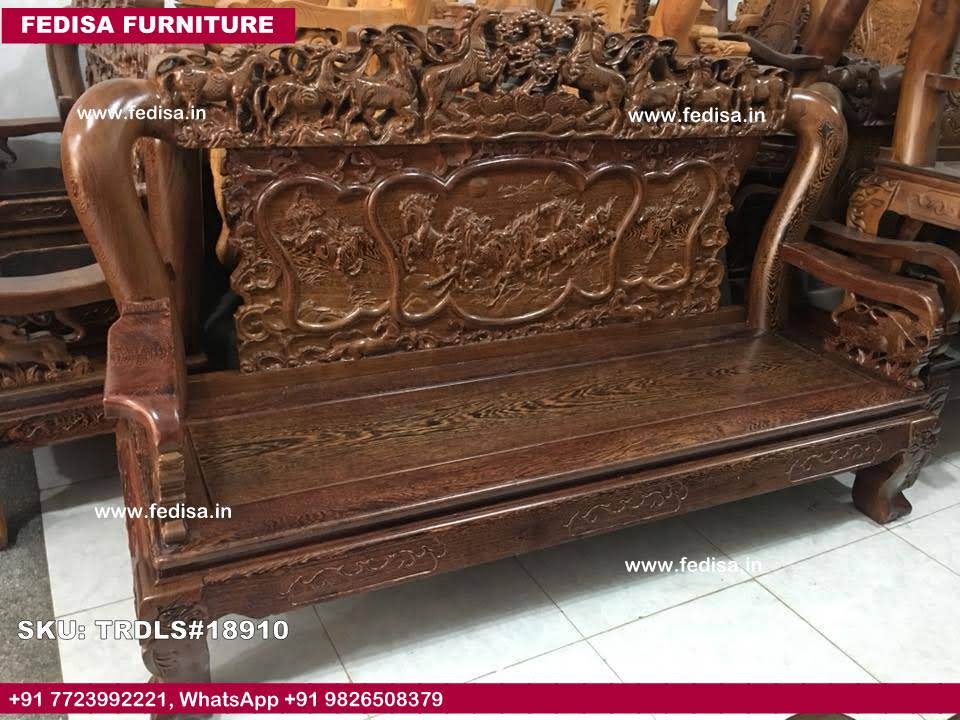 Traditional Teak Wood Sofa Set-2218