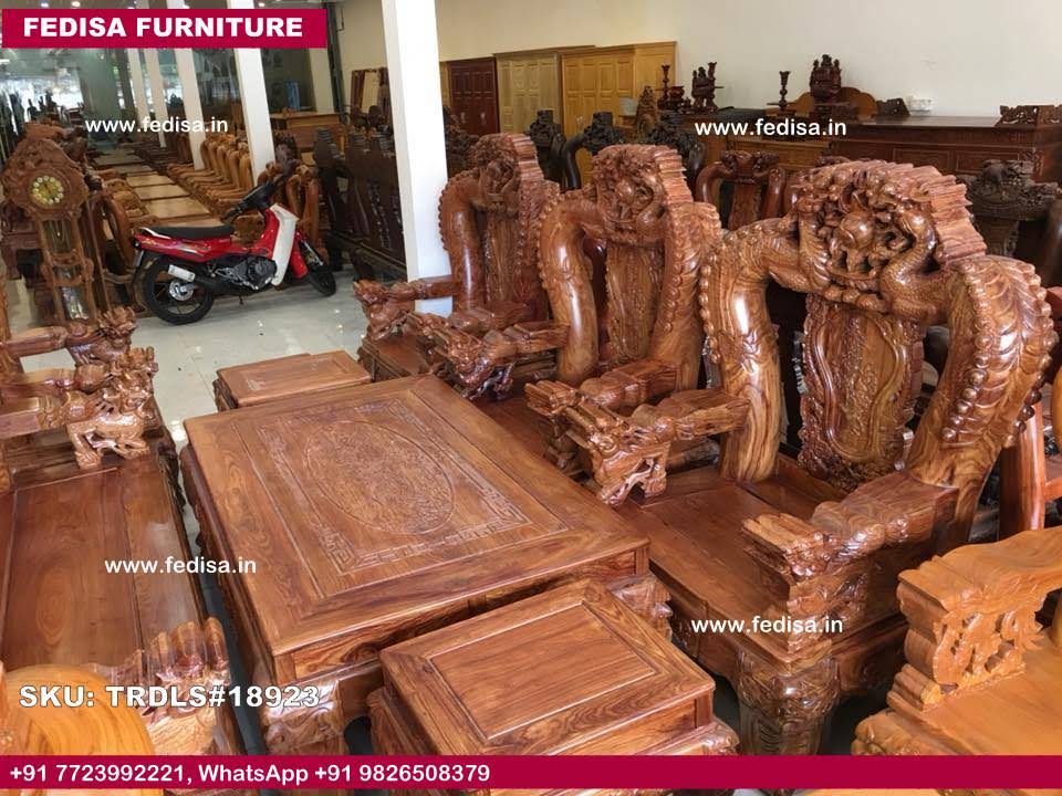 Traditional Teak Wood Sofa Set-2231