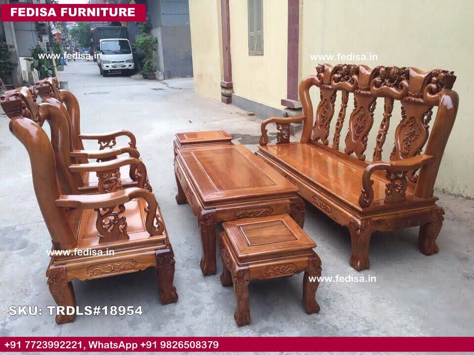 Traditional Teak Wood Sofa Set-2262