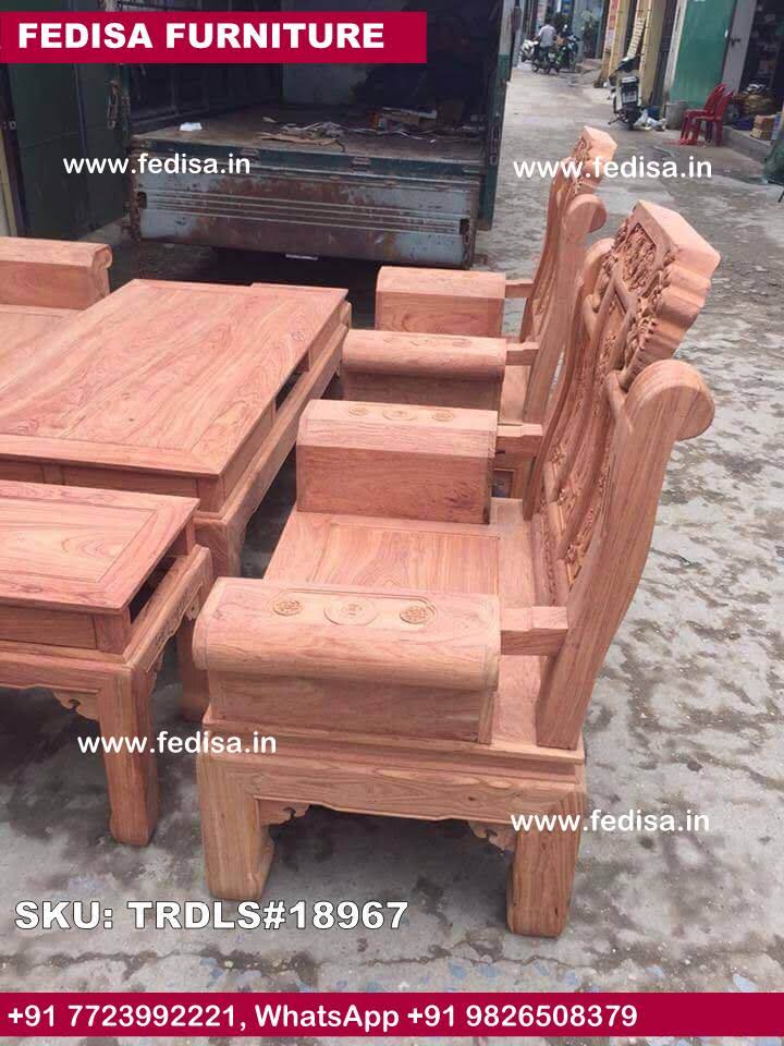 Traditional Teak Wood Sofa Set-2275