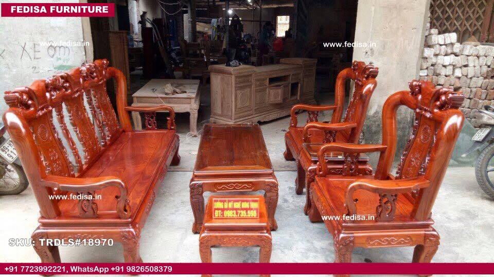 Traditional Teak Wood Sofa Set-2278