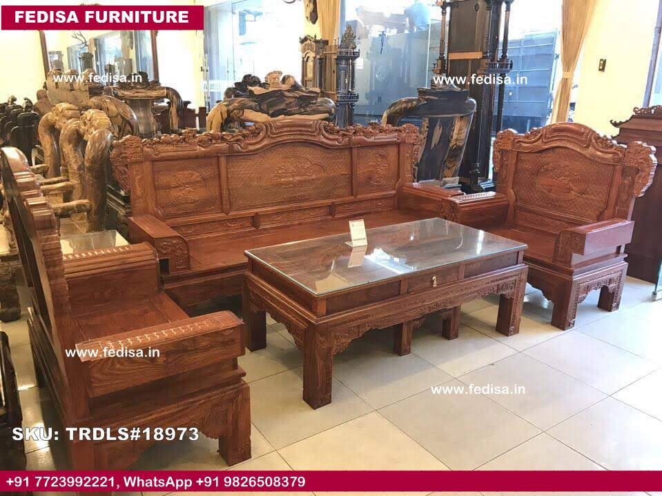 Traditional Teak Wood Sofa Set-2281