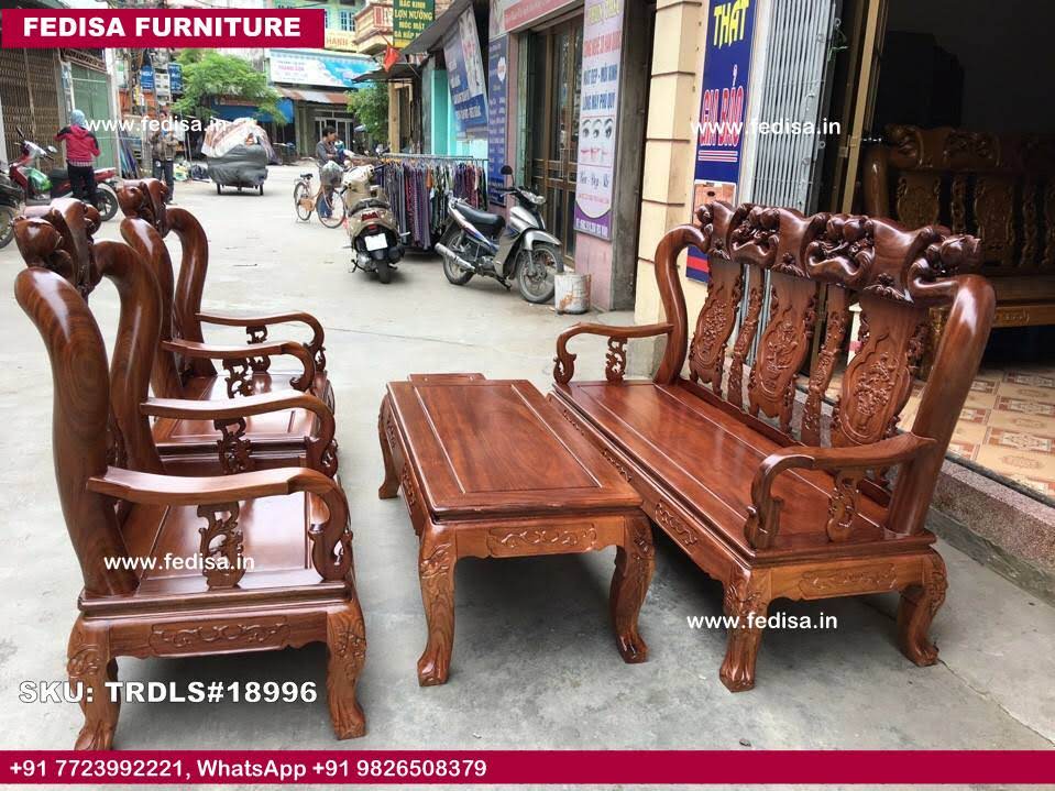 Traditional Teak Wood Sofa Set-2304