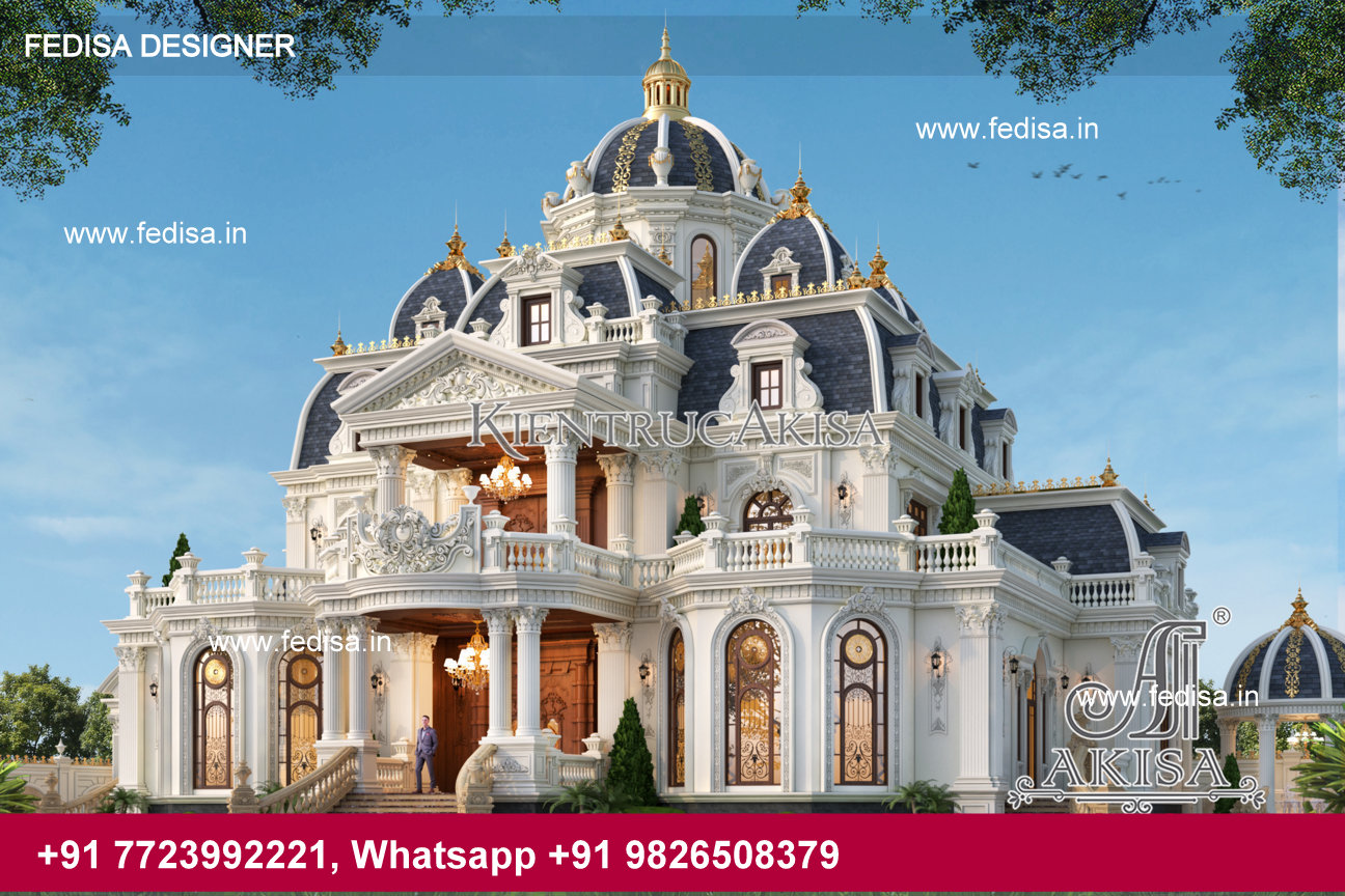 thiết kế biệt thự lâu đài cổ điển 2.5 tầng