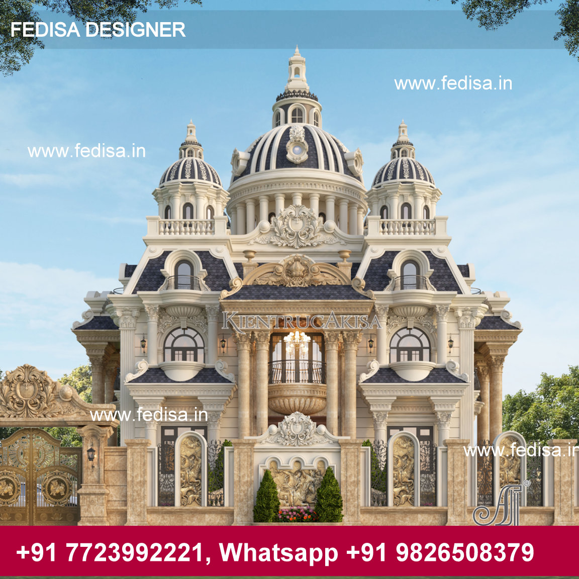 thiết kế biệt thự lâu đài cổ điển 2 tầng