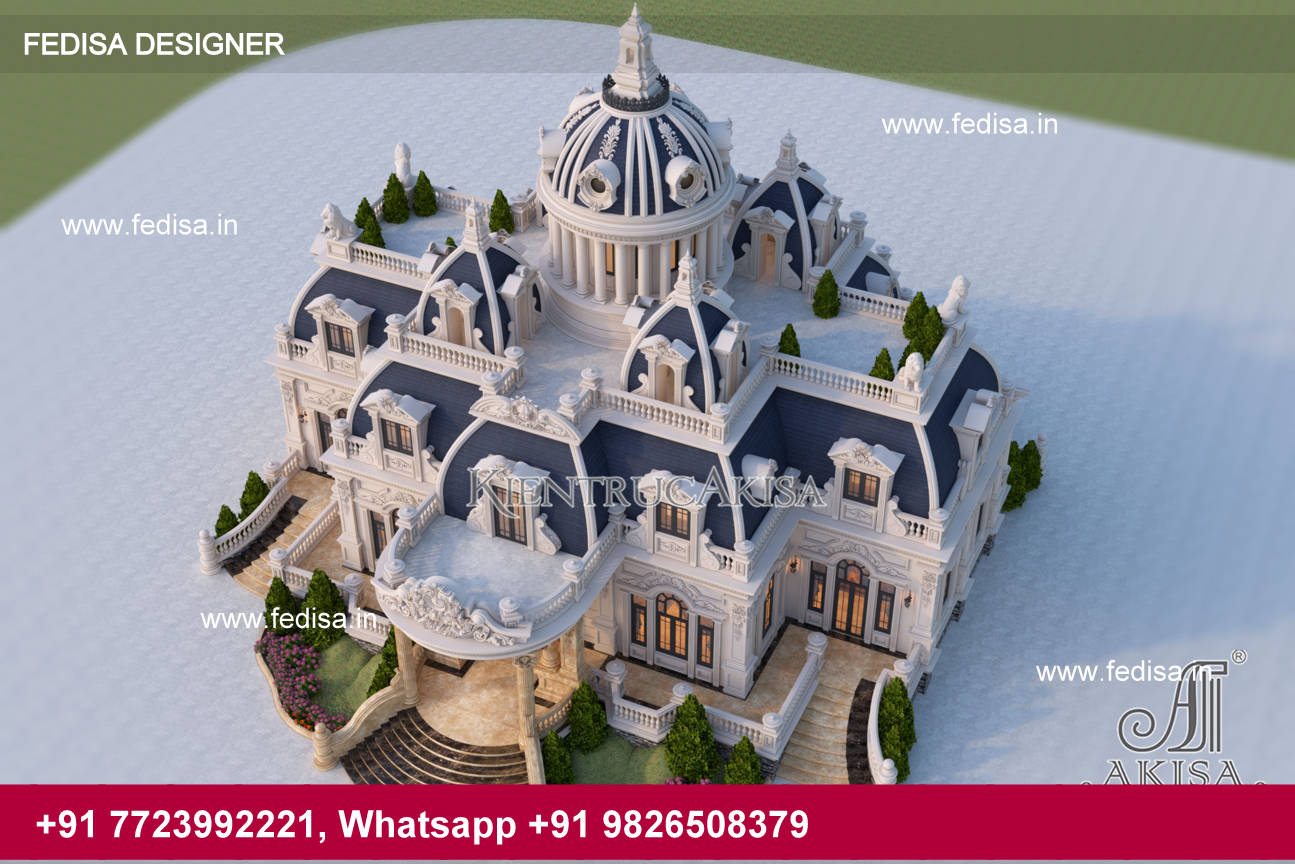 mẫu biệt thự 1.5 tầng phong cách cổ điển