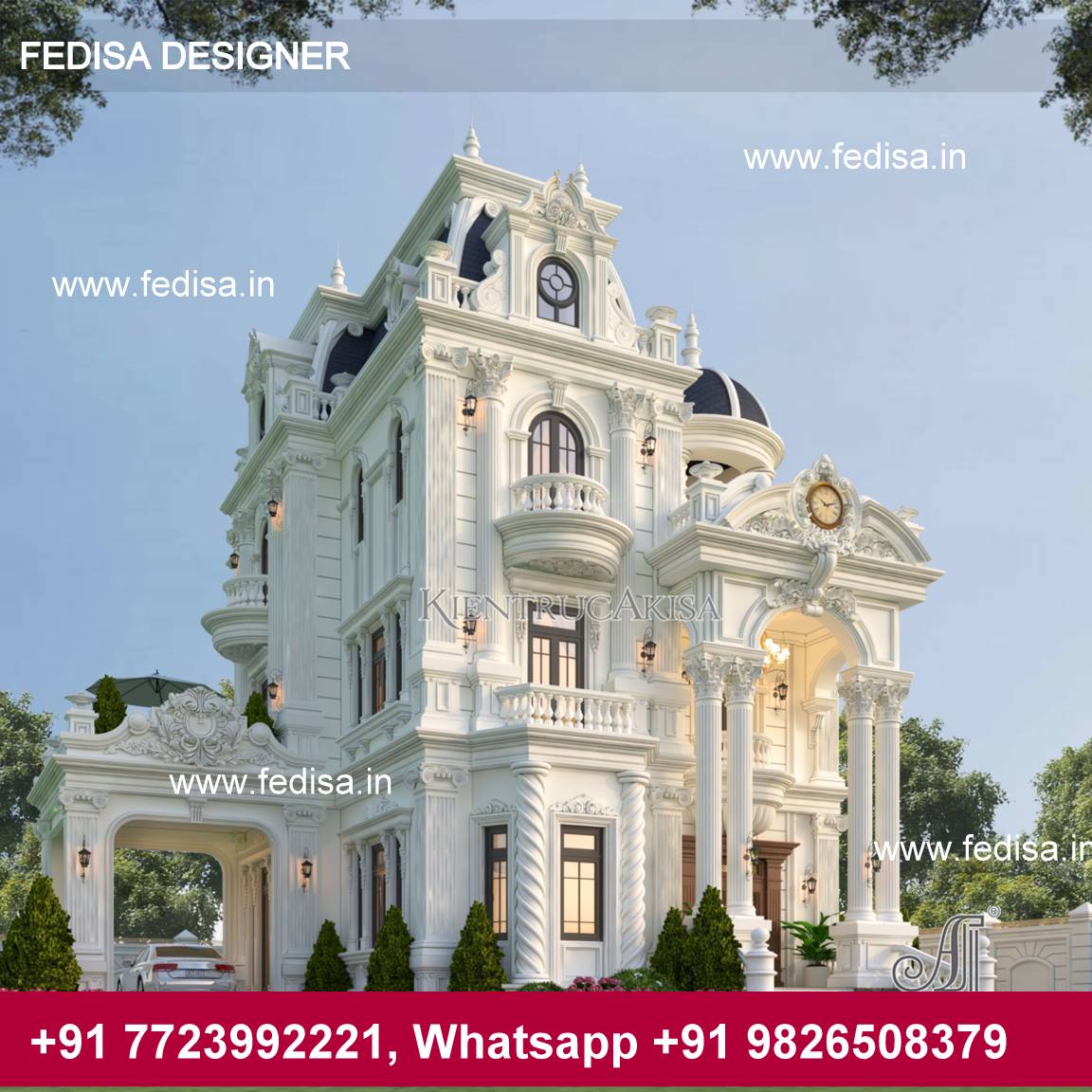 mẫu biệt thự đẹp 3 tầng cổ điển