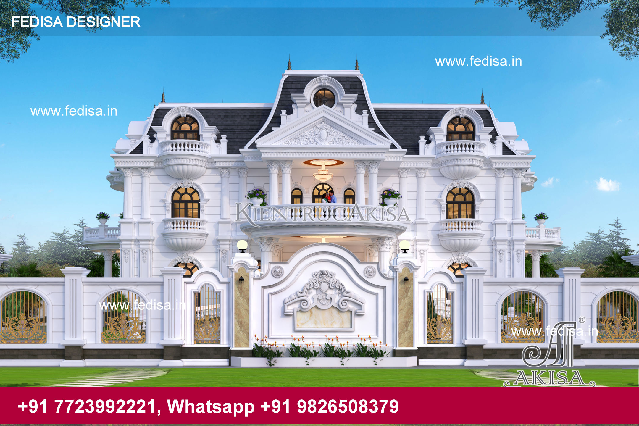 Mẫu biệt thự tân cổ điển Pháp 2 tầng