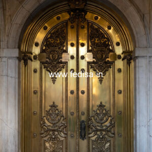 Decorative Brass Handrail With Artistic Detailing Kitchen Under Stairs Design