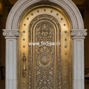 Designer Brass Stair Railing With Artistic Work Industrial Staircase Design