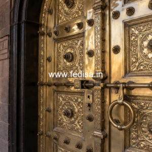 Decorative Brass Stair Railing With Elegant Finish Concrete Staircase Design For Small Spaces