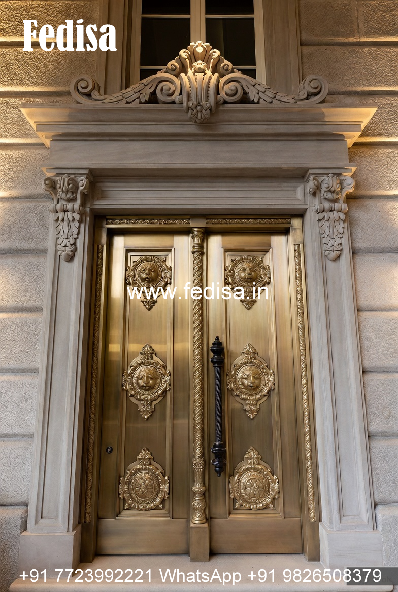 Stylish Brass Balcony Railing With Artistic Design Staircase Design Glass And Wood