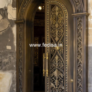 Traditional Brass Railing Design With Carving Work Single Stair Design