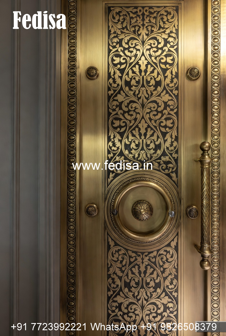 Brass Railing Design For Luxury Villas Double Height Stair Wall Design