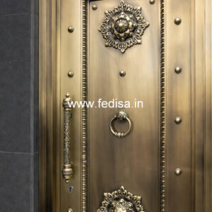 Modern Brass Balcony Railing With Sleek Finish Double Story Stairs Design