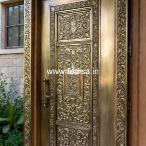 Decorative Brass Handrail With Artistic Detailing Duplex Round Stairs Design