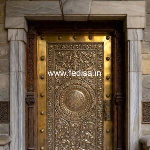 Elegant Brass Balcony Railing With Classic Design Round Stairs Inside House