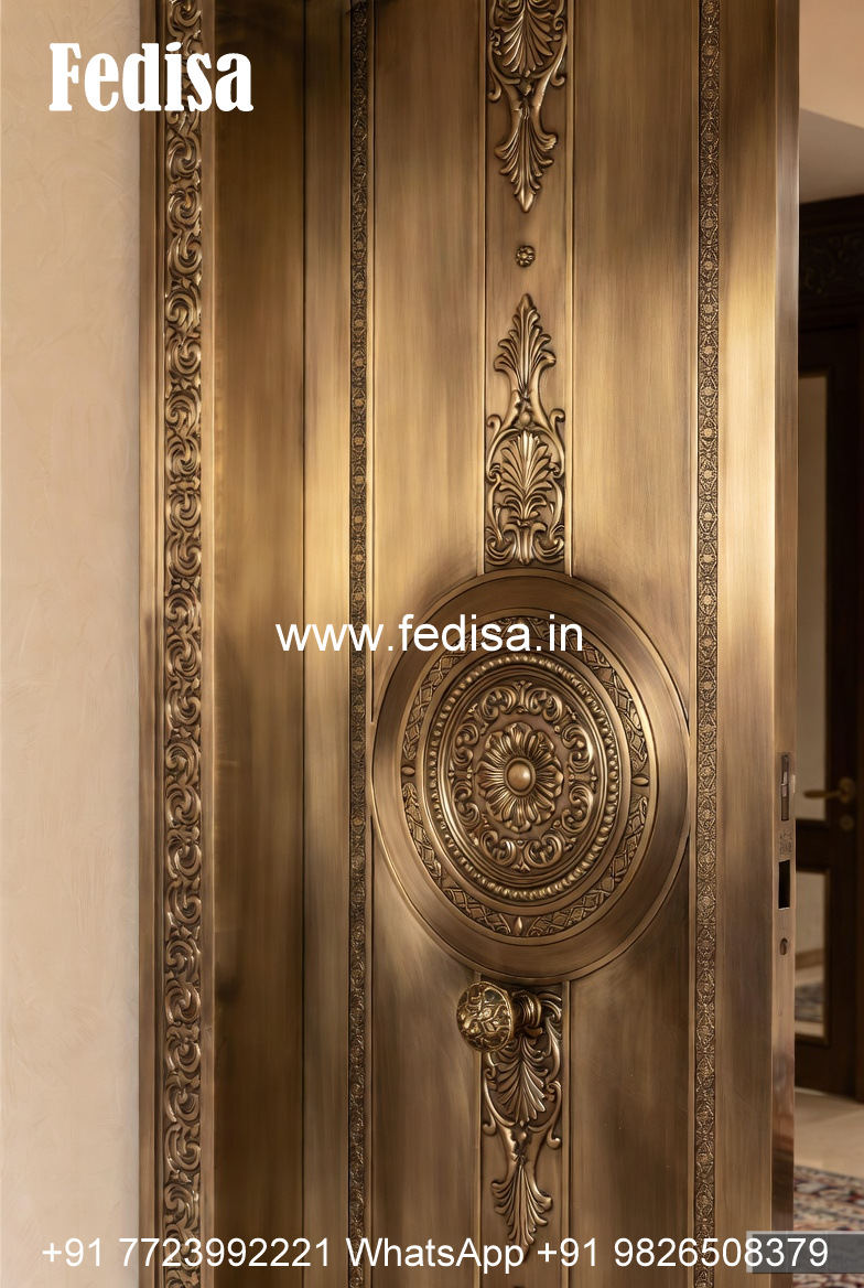 Modern Brass Railing Design With Stylish Finish Stairs Design Grill