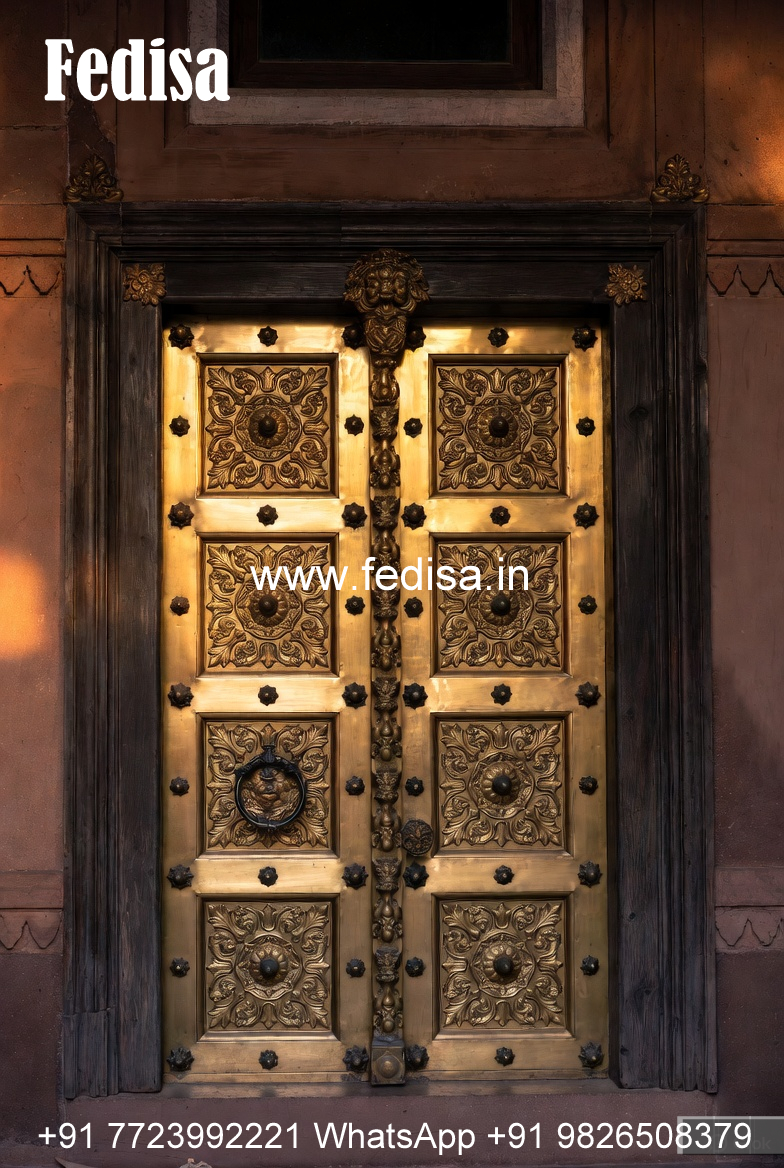 Antique Finish Brass Railing Design For Interiors Underneath Staircase Design