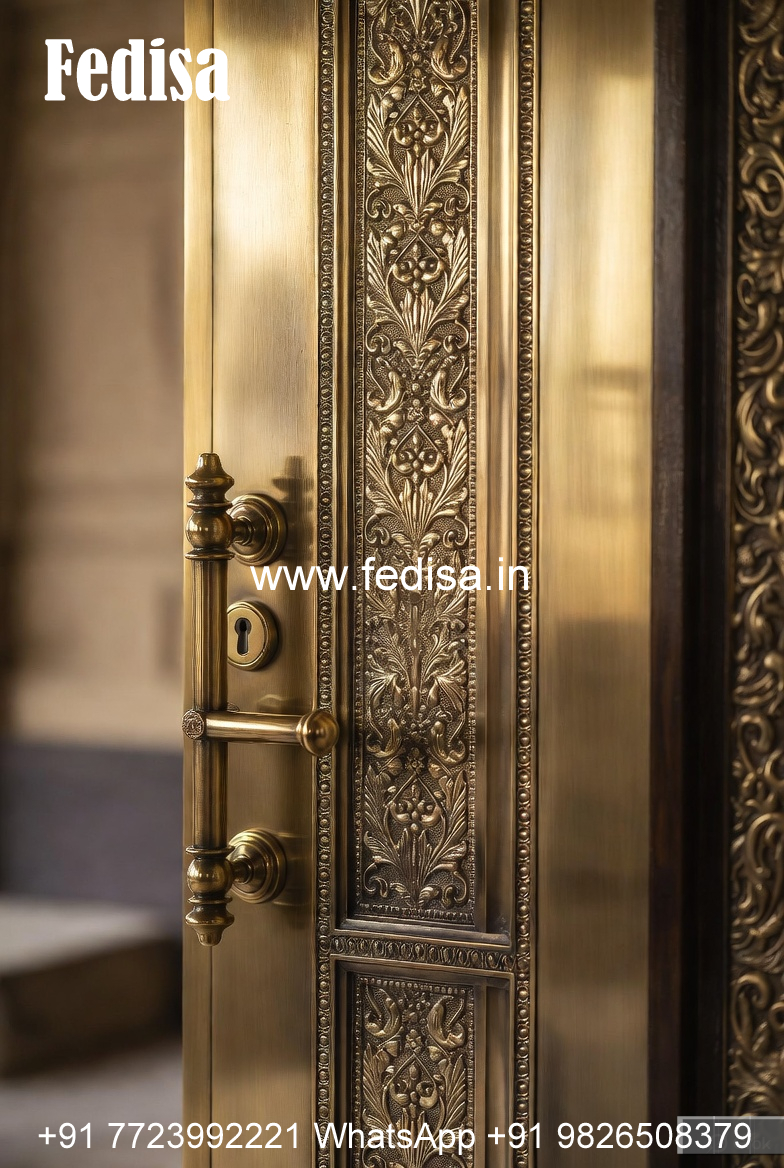 Premium Brass Railing Design For Home Interiors Single Floor House With Stair Room