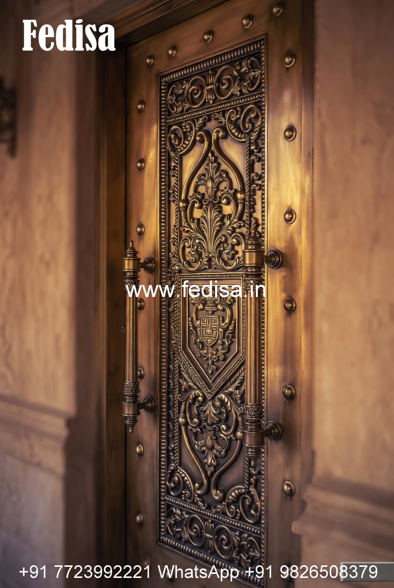 Antique Style Brass Railing Design For Classic Villas Bar Counter Design Under Stairs