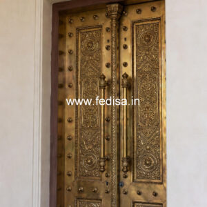 Designer Brass Stair Railing With Artistic Work Staircase Wall Interior Design